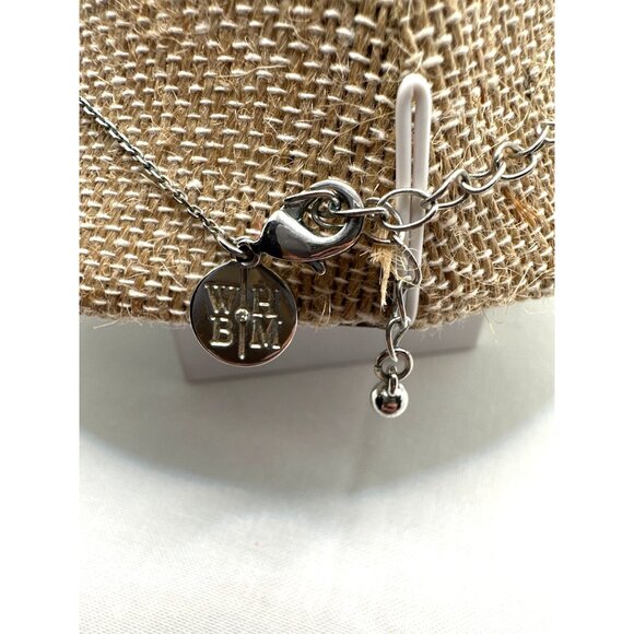 Sparkling Elegant Two Tone CZ Pendant Necklace Slider Bedazzled Whimsy Dainty - Picture 7 of 7